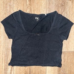 limited edition pascun crop top. womens medium, color black.